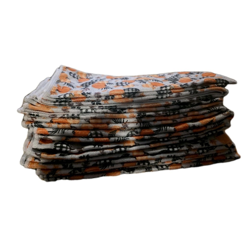 NEW HALLOWEEN KITCHEN TEA TOWELS New  PUMPKIN DESIGN!